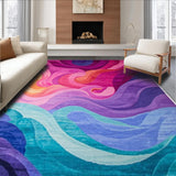 Ultra Soft Area Rug, Non Slip, Stain Resistant, Washable Area Rugs for Living Room, Bedroom, Charming Colorful Shag Texture(Purple)