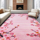 Ultra Soft Area Rug, Non Slip, Stain Resistant, Washable Area Rugs for Living Room, Bedroom, Elegant Pink Vintage Style(Pink)