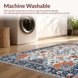 Ultra Soft Area Rug, Non Slip, Stain Resistant, Washable Area Rugs for Living Room, Bedroom, Sophisticated Abstract Floral Fusion(Gray)