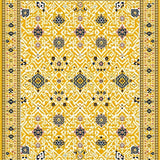 Ultra Soft Area Rug, Non Slip, Stain Resistant, Washable Area Rugs for Living Room, Bedroom, Lively Vintage Botanical Design(Yellow)