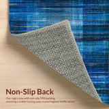 Ultra Soft Area Rug, Non Slip, Stain Resistant, Washable Area Rugs for Living Room, Bedroom, Blue Abstract Rug, Washable, Non-Slip(Blue)
