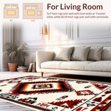 Ultra Soft Area Rug, Non Slip, Stain Resistant, Washable Area Rugs for Living Room, Bedroom, Southwestern Ivory Bathroom Geometric Cotton Rug(Beige)