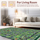 Ultra Soft Area Rug, Non Slip, Stain Resistant, Washable Area Rugs for Living Room, Bedroom, Vibrant Educational Road Map Aesthetic(Gray)