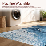 Ultra Soft Area Rug, Non Slip, Stain Resistant, Washable Area Rugs for Living Room, Bedroom, Vibrant Artistic Wave Pattern(Blue)