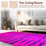 Ultra Soft Area Rug, Non Slip, Stain Resistant, Washable Area Rugs for Living Room, Bedroom, Funky Colorful Animal Motif(Pink)