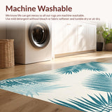 Ultra Soft Area Rug, Non Slip, Stain Resistant, Washable Area Rugs for Living Room, Bedroom, Vibrant Palm Patterned Decor Accent(Beige)
