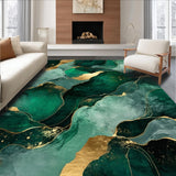 Ultra Soft Area Rug, Non Slip, Stain Resistant, Washable Area Rugs for Living Room, Bedroom, Contemporary Wavy Pattern Aesthetic(Green)