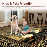 Ultra Soft Area Rug, Non Slip, Stain Resistant, Washable Area Rugs for Living Room, Bedroom, Vibrant Celtic Pattern Fusion(Brown)