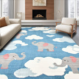 Ultra Soft Area Rug, Non Slip, Stain Resistant, Washable Area Rugs for Living Room, Bedroom, Adorable Child-Friendly Animal Patterns(Blue)