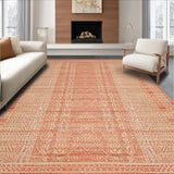 Ultra Soft Area Rug, Non Slip, Stain Resistant, Washable Area Rugs for Living Room, Bedroom, Elegant Soft Textured Tasseled Design(Orange)