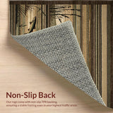 Ultra Soft Area Rug, Non Slip, Stain Resistant, Washable Area Rugs for Living Room, Bedroom, Earthy Tones with Fishing Motif(Brown)