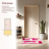 Ultra Soft Area Rug, Non Slip, Stain Resistant, Washable Area Rugs for Living Room, Bedroom, Fashionably Faded Yoga Space Non-Shedding Rug(Pink)