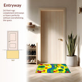 Ultra Soft Area Rug, Non Slip, Stain Resistant, Washable Area Rugs for Living Room, Bedroom, Engaging Festive Theme Motif(Yellow)