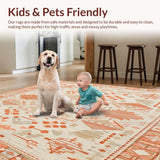 Ultra Soft Area Rug, Non Slip, Stain Resistant, Washable Area Rugs for Living Room, Bedroom, Terracotta Earth Tones Area(Orange)