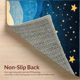 Ultra Soft Area Rug, Non Slip, Stain Resistant, Washable Area Rugs for Living Room, Bedroom, Enchanting Radiant Starry Scene(Blue)