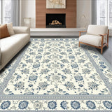 Ultra Soft Area Rug, Non Slip, Stain Resistant, Washable Area Rugs for Living Room, Bedroom, Rustic Botanical Illustrative Style(Ivory)