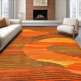 Ultra Soft Area Rug, Non Slip, Stain Resistant, Washable Area Rugs for Living Room, Bedroom, Vibrant 70s Psychedelic Design(Orange)