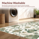 Ultra Soft Area Rug, Non Slip, Stain Resistant, Washable Area Rugs for Living Room, Bedroom, Light Green Vintage Bedroom Non-Slip Soft Rug(Ivory)