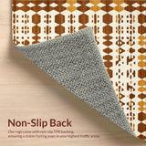 Ultra Soft Area Rug, Non Slip, Stain Resistant, Washable Area Rugs for Living Room, Bedroom, Rustic Earthy Cow Motif(Brown)