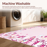 Ultra Soft Area Rug, Non Slip, Stain Resistant, Washable Area Rugs for Living Room, Bedroom, Hello Kitty Unicorn Area Rug(Pink)