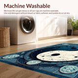 Ultra Soft Area Rug, Non Slip, Stain Resistant, Washable Area Rugs for Living Room, Bedroom, Trigram Design Bedroom Soft Plush Area Mat(Black)