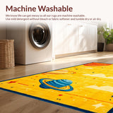Ultra Soft Area Rug, Non Slip, Stain Resistant, Washable Area Rugs for Living Room, Bedroom, Celestial Vivid Cartoon Imagery(Yellow)