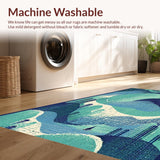 Ultra Soft Area Rug, Non Slip, Stain Resistant, Washable Area Rugs for Living Room, Bedroom, Nautical Sea Monster Rug: Playful Ocean Themed Carpet(Blue)