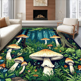 Joyful Blue Tones Abstract Mushroom Style(Green)