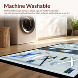 Ultra Soft Area Rug, Non Slip, Stain Resistant, Washable Area Rugs for Living Room, Bedroom, Airfield Runway Play Area Rug Featuring Airplanes And Control Towers(Gray)