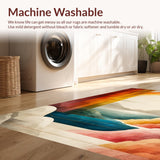 Ultra Soft Area Rug, Non Slip, Stain Resistant, Washable Area Rugs for Living Room, Bedroom, Colorful Geometric Abstract Motif(Orange)