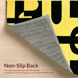 Ultra Soft Area Rug, Non Slip, Stain Resistant, Washable Area Rugs for Living Room, Bedroom, Trendy Urban Textual Decor(Yellow)