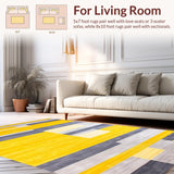 Ultra Soft Area Rug, Non Slip, Stain Resistant, Washable Area Rugs for Living Room, Bedroom, Elegant Dual Tone Textured Design(Yellow)