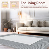 Ultra Soft Area Rug, Non Slip, Stain Resistant, Washable Area Rugs for Living Room, Bedroom, Contemporary Soft Humor Accent(Gray)