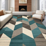Ultra Soft Area Rug, Non Slip, Stain Resistant, Washable Area Rugs for Living Room, Bedroom, Chic Teal-Infused Natural Aesthetic(Blue)