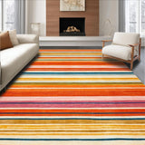 Ultra Soft Area Rug, Non Slip, Stain Resistant, Washable Area Rugs for Living Room, Bedroom, Cozy Tiled Design with Bright Accents(Orange)