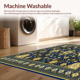 Ultra Soft Area Rug, Non Slip, Stain Resistant, Washable Area Rugs for Living Room, Bedroom, Natural Handwoven Jute Cream(Blue)
