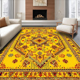 Ultra Soft Area Rug, Non Slip, Stain Resistant, Washable Area Rugs for Living Room, Bedroom, Elegant Yellow Blooming Design(Yellow)