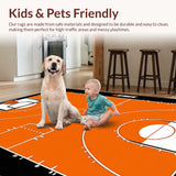 Ultra Soft Area Rug, Non Slip, Stain Resistant, Washable Area Rugs for Living Room, Bedroom, Lively Graphic Sports Circle(Orange)