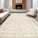 Ultra Soft Area Rug, Non Slip, Stain Resistant, Washable Area Rugs for Living Room, Bedroom, Minimalist Abstract Lattice Arrangement(Beige)
