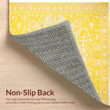 Ultra Soft Area Rug, Non Slip, Stain Resistant, Washable Area Rugs for Living Room, Bedroom, Elegant Yellow Ivory Geometric Style(Yellow)