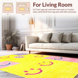 Ultra Soft Area Rug, Non Slip, Stain Resistant, Washable Area Rugs for Living Room, Bedroom, Charming Cartoon-Inspired Decor(Yellow)