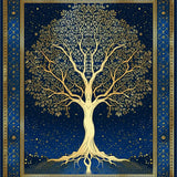 Contemporary Blue and Gold Fusion(Blue)