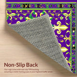 Ultra Soft Area Rug, Non Slip, Stain Resistant, Washable Area Rugs for Living Room, Bedroom, Chic Modern Festival Motif(Purple)
