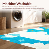 Ultra Soft Area Rug, Non Slip, Stain Resistant, Washable Area Rugs for Living Room, Bedroom, Delightful Animal Friends in Flight(Blue)