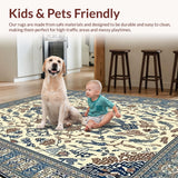 Ultra Soft Area Rug, Non Slip, Stain Resistant, Washable Area Rugs for Living Room, Bedroom, Charming Animal Motif in Earthy Tones(Beige)