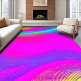 Ultra Soft Area Rug, Non Slip, Stain Resistant, Washable Area Rugs for Living Room, Bedroom, Bright Artistic Layered Design(Pink)
