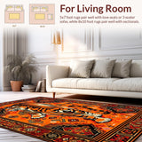 Ultra Soft Area Rug, Non Slip, Stain Resistant, Washable Area Rugs for Living Room, Bedroom, Bold Tiger Stripes Visual Delight(Orange)