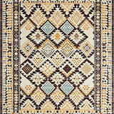 Ultra Soft Area Rug, Non Slip, Stain Resistant, Washable Area Rugs for Living Room, Bedroom, Rustic Textured Diamond Motif(Beige)