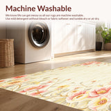 Ultra Soft Area Rug, Non Slip, Stain Resistant, Washable Area Rugs for Living Room, Bedroom, Floral Accent Runner Beige Kitchen Area Mat(Beige)