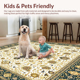 Ultra Soft Area Rug, Non Slip, Stain Resistant, Washable Area Rugs for Living Room, Bedroom, Hallway with Intrigue(White)